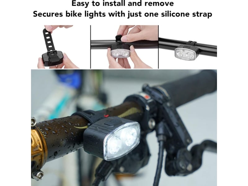  Éclairage vélo nocturne rechargeable avant arrière usb, haute luminosité étanche, vtt ville, kit complet avec feu stop  - Conforama E