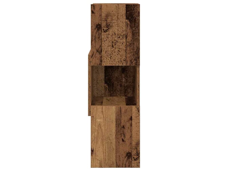  Meuble d'angle, meuble de rangement salon 25,5x25x80cm bois d'ingénierie bois ancien  - Conforama E