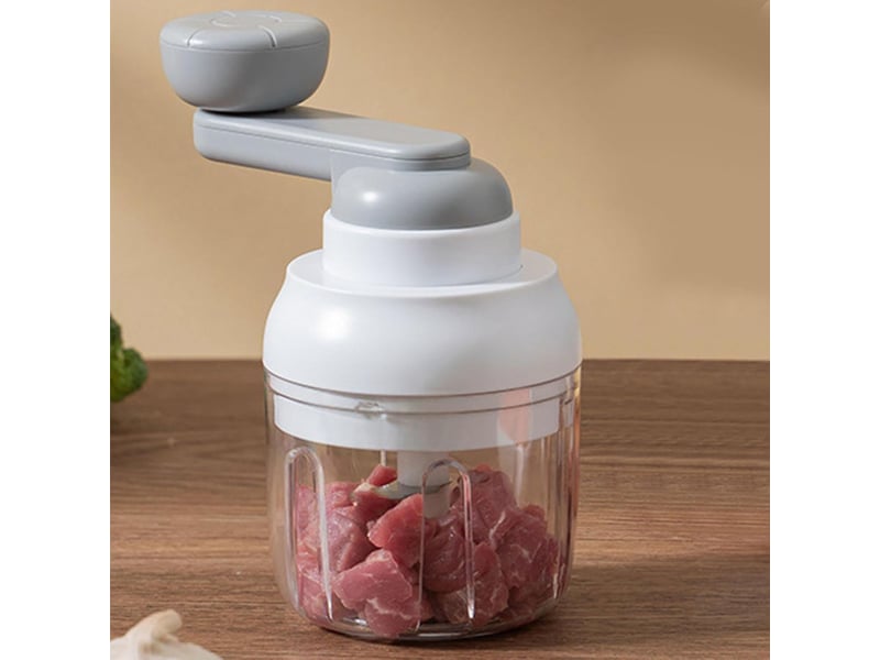  Hachoir manuel, 250ml coupe oignon manuel avec acier inoxydable 3 lames, hachoir multifonction pour coupe oignon, ail, légumes  - Conforama E