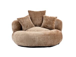 Fauteuil poire lounge chenille café avec coussins confort intérieur extérieur
