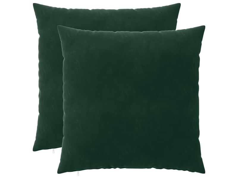  Lot de 2 coussins avec oreiller, coussins décoratifs heerlen vert foncé velours cf50656  - Conforama B