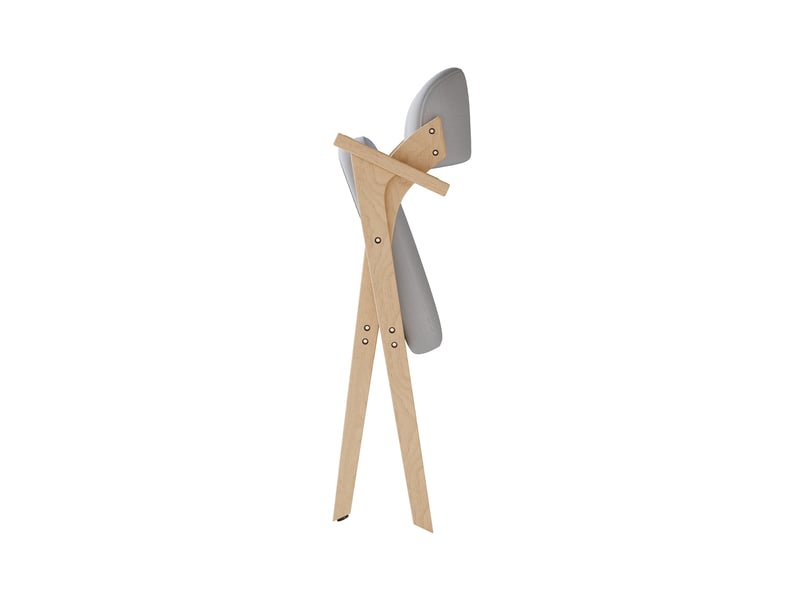  Lot de 4 chaises de salle à manger pliables avec accoudoirs et dossier rembourré en bois et lin gris  - Conforama A