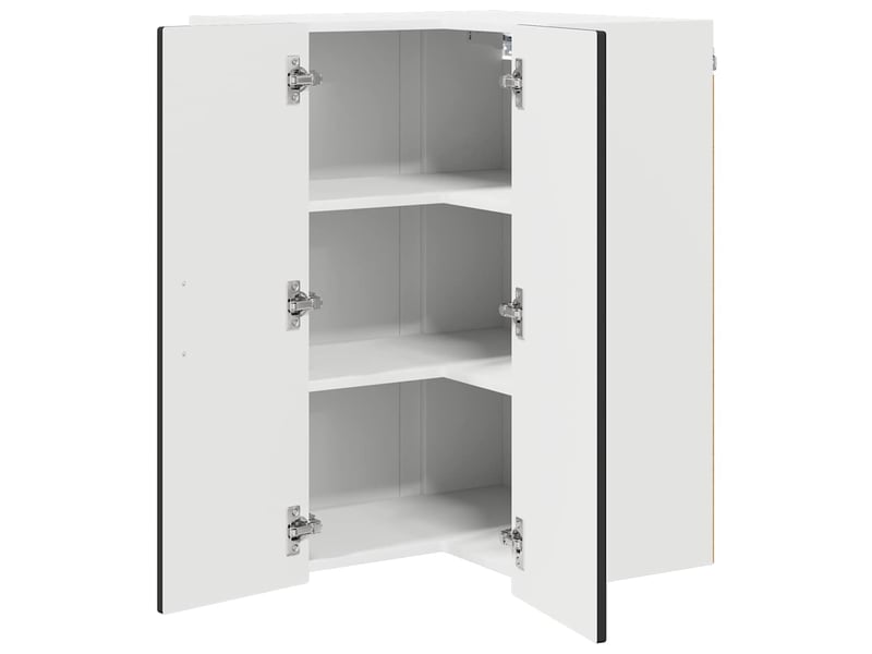  Meuble mural de cuisine, armoire d'angle cuisine porto noir 57x57x80cm  - Conforama E
