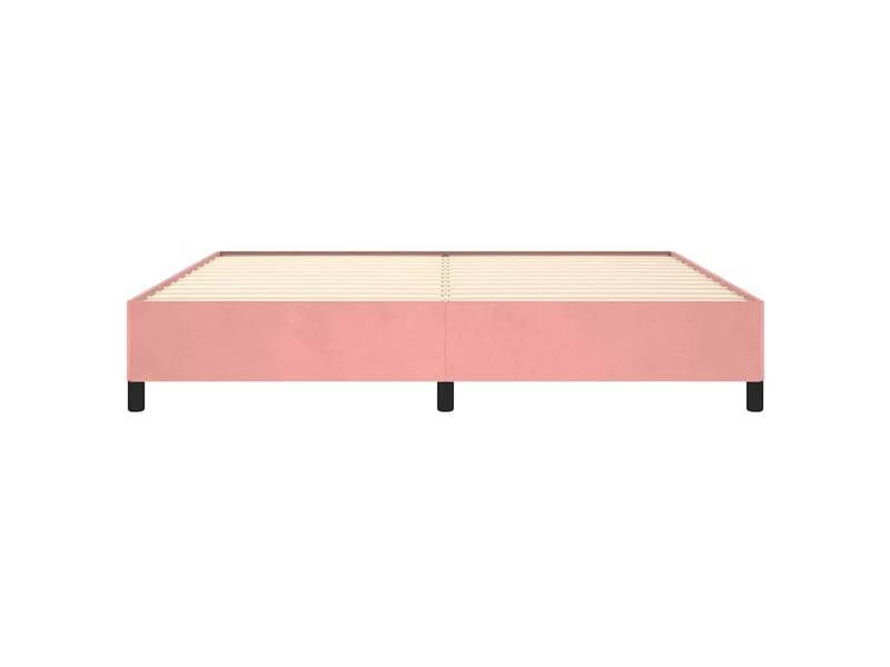  Lit double- lit adulte -  cadre de lit sans matelas rose 200x200 cm velours  - Conforama D