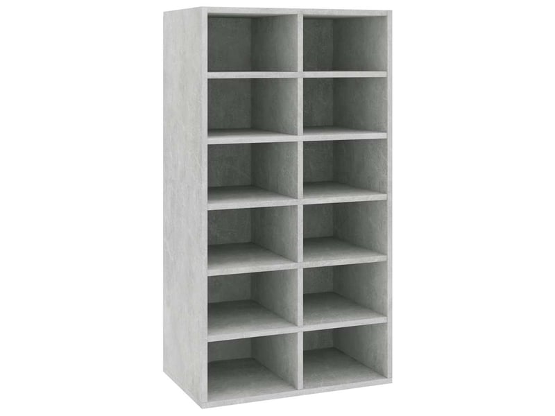  Meuble à chaussures, étagère à chaussures gris béton 54x34x100,5 cm bois ingénierie  - Conforama A