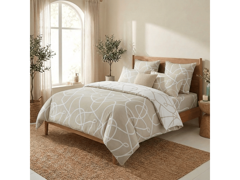  Parure de lit 220x240 cm coton pablo latte PD25476 - Conforama C