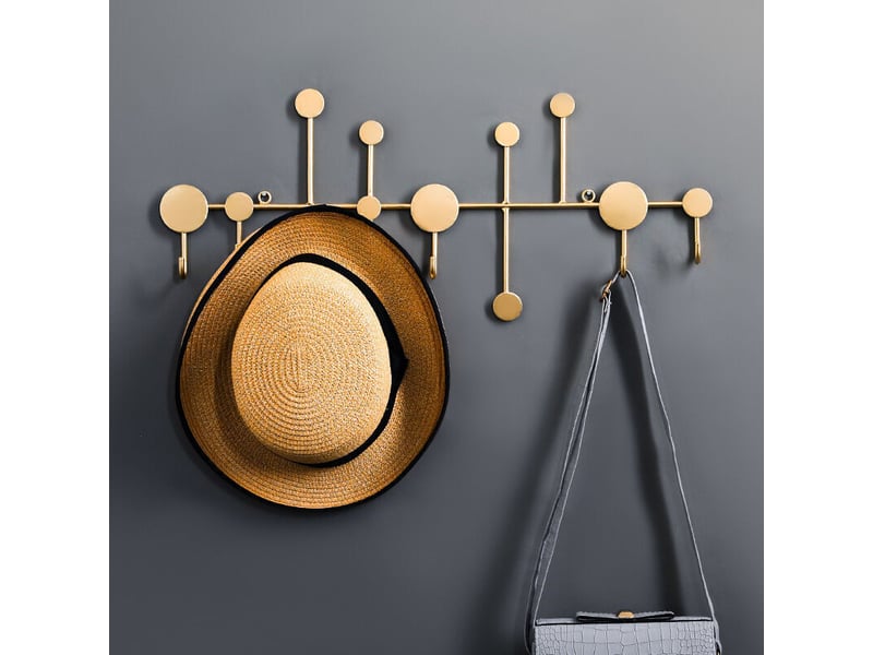 Crochet à vêtements derrière la porte cintre en fer forgé mural porte-manteau cintre décoration murale de la maison, jaune LJY0910CZH - Conforama C