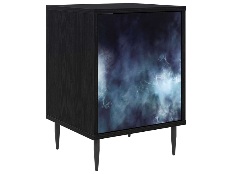  Table de chevet - cabinet de chevet - table de nuit raalte chêne noir 36 x 33 x 51 cm  - Conforama A
