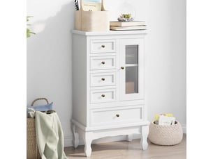 Commode 5 tiroir(s) <strong></strong> <strong></strong> coloris blanc largeur 0 cm