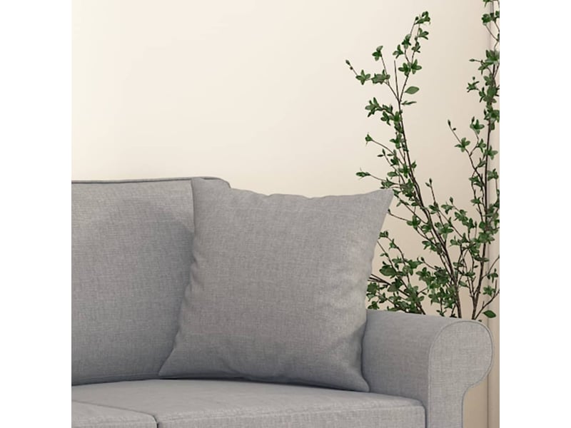  Coussins décoratifs lot de 2 gris clair 40x40 cm tissu  - Conforama E