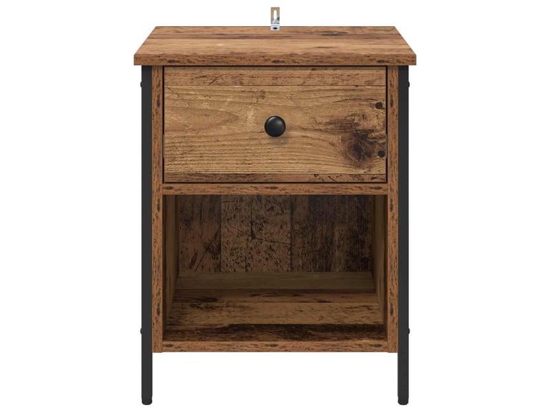 Table de chevet - cabinet de chevet - table de nuit bois ancien 40 x 42 x 50 cm bois d'ingénierie - Conforama E