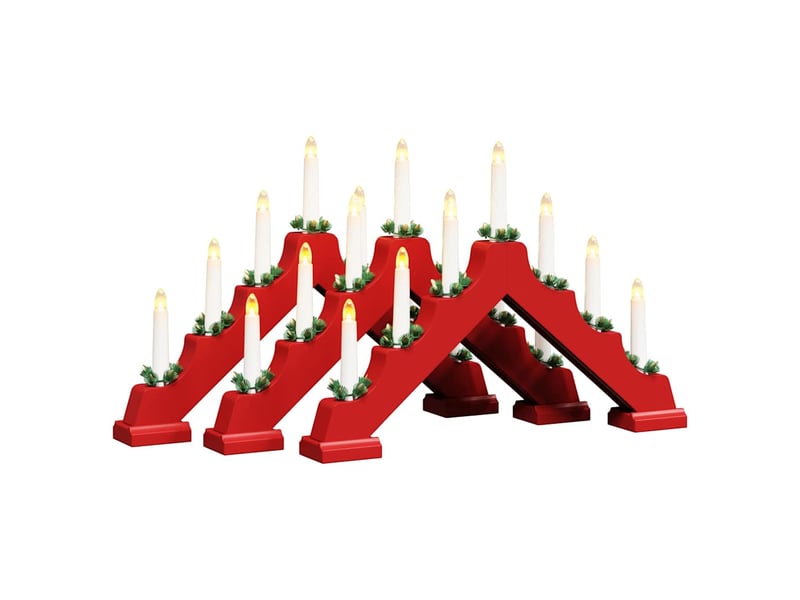 Pont de bougie de noël 3 pc 7 led blanc chaud 39.5 x 5 x 29 cm cf62258 - Conforama A