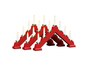 Pont de bougie de noël 3 pc 7 led blanc chaud 39.5 x 5 x 29 cm cf62258