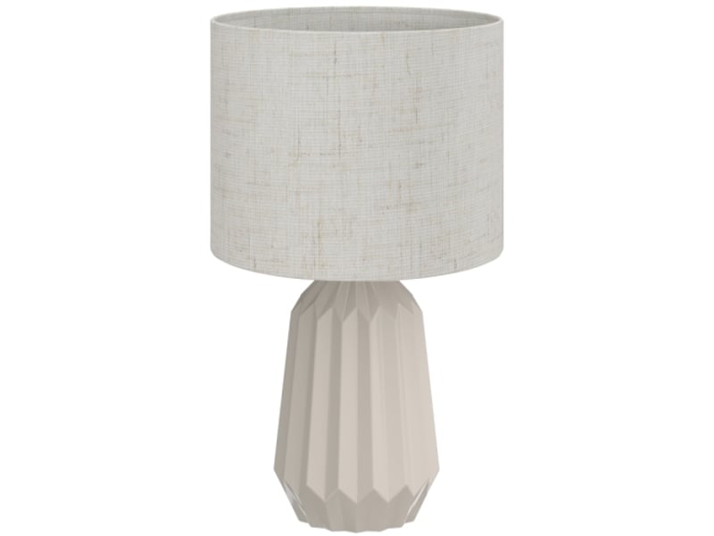  Lampe de table beige avec abat-jour en lin, interrupteur à bascule, 22 x 22 x 39 cm, pour chevet et bureau  - Conforama A