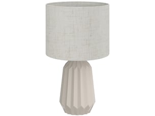 Lampe de table beige avec abat-jour en lin, interrupteur à bascule, 22 x 22 x 39 cm, pour chevet et bureau