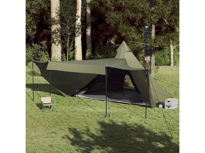  Tente de camping, tente familiale tipi 8 personnes vert olive imperméable  - Conforama B