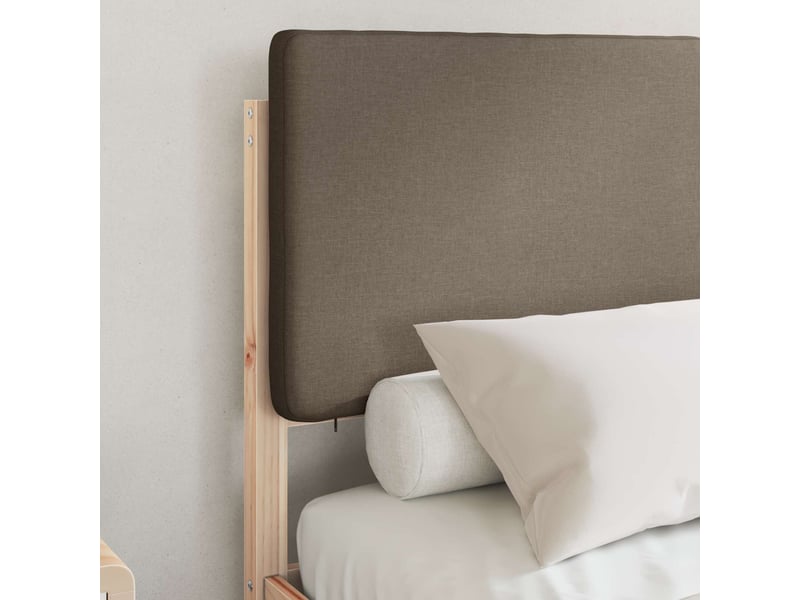 Lit double- lit adulte - cadre de lit avec tête de lit rembourrée taupe 120 x 190 cm - Conforama B