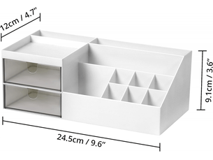 Organisateur maquillage blanc - rangement produit de beauté & fournitures de bureau multifonction pour meuble