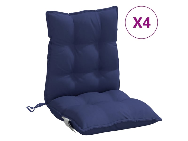  Lot de 4 coussins d'extérieur, coussins de chaise bleu marine 100 x 50 x 7 cm cf56409  - Conforama A