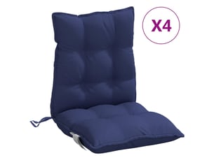 Lot de 4 coussins d'extérieur, coussins de chaise bleu marine 100 x 50 x 7 cm cf56409