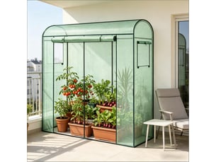 Serre de jardin - pivotant à 360° - polyéthylèneacier - vert - pour jardin et extérieur