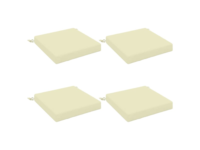 Lot de 4 coussins de siège, coussins d'assise soest 100 % polyester crème cf60377 - Conforama A