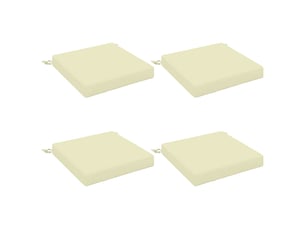 Lot de 4 coussins de siège, coussins d'assise soest 100 % polyester crème cf60377