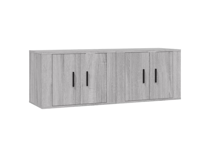  Lot de 2 meuble tv mural, meuble tv suspendu sonoma gris 57x34,5x40 cm  - Conforama A