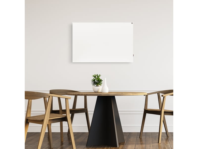 Panneau chauffant infrarouge au graphène blanc, 120,3 × 30,3 cm, ip54, protection anti-surchauffe - Conforama D