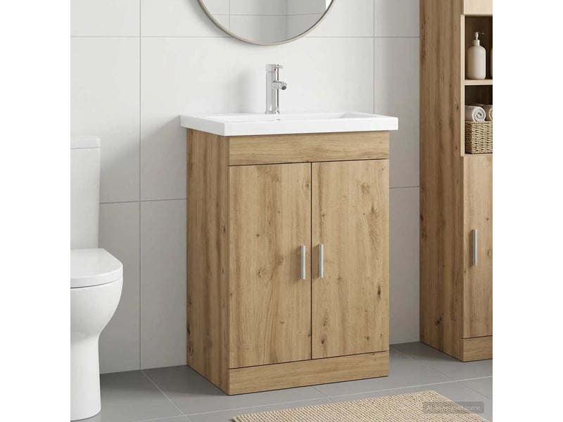  Ensemble de mobilier de salle de bain chêne artisanal shl5146  - Conforama B