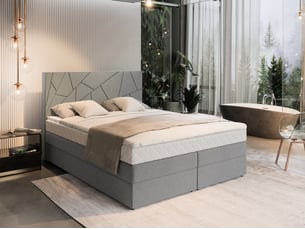 Lit avec rangement 140x200 cm <strong>MASSENO</strong> <strong></strong> coloris gris