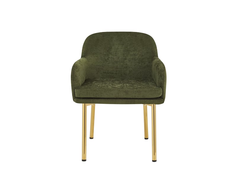 Lot de 6 chaises de salle à manger vertes rembourrées avec accoudoirs, réglables en hauteur - Conforama E