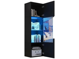 Vitrine coloris noir 4 étagère(s) <strong>KORFEE</strong> <strong></strong> - 31.85 cmx50 cm
