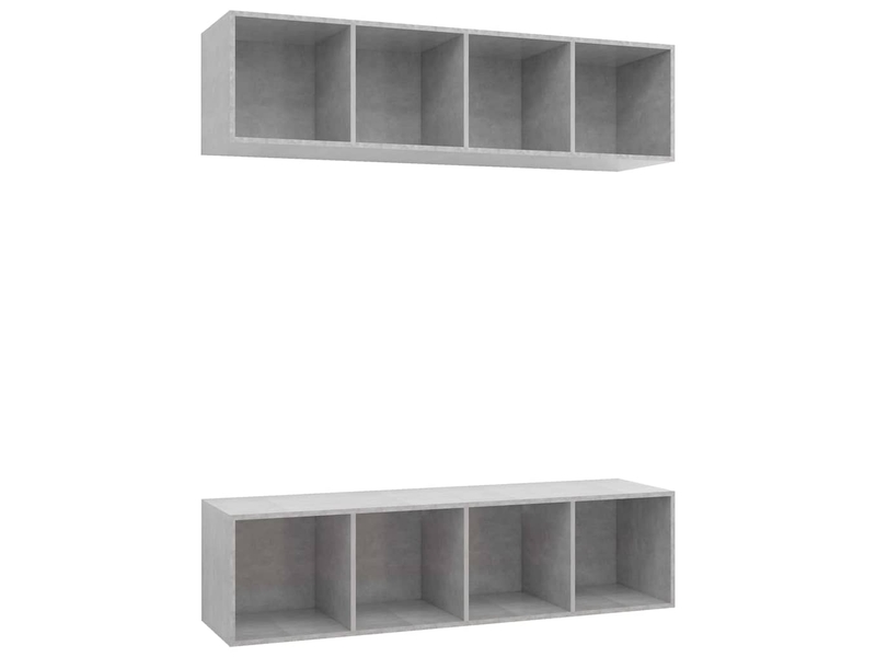  Lot de 2 meuble tv mural, meuble tv suspendu gris béton bois d'ingénierie shl31372  - Conforama A