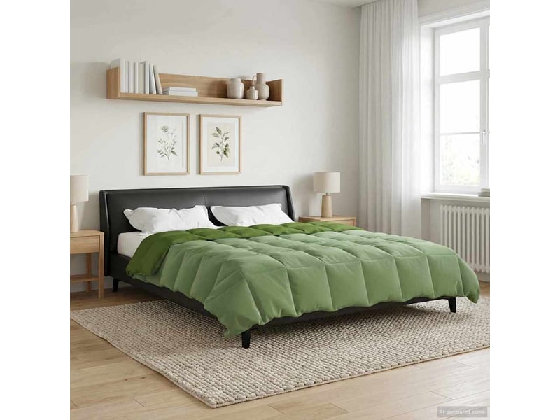  Couette - duvet d'été 220 x 260 cm été microfibre (100% polyester) vert  - Conforama B