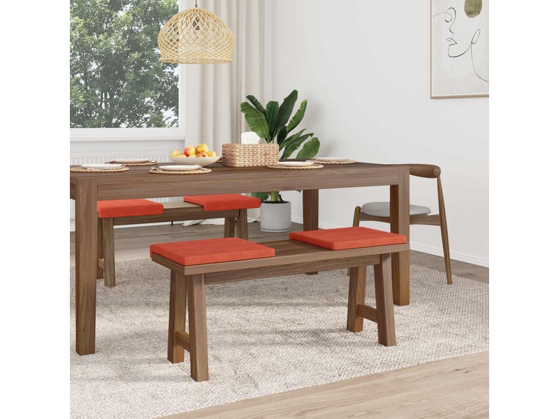  Lot de 4 coussins de banc, coussins d'assise, coussins pour chaisecanapé velours côtelé rouge orange cf52611  - Conforama C