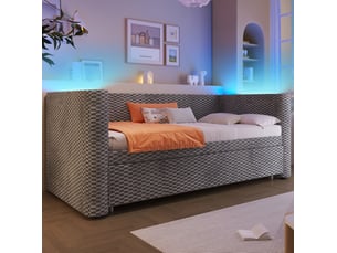 Lit gigogne 90x190/200 cm OKWISH coloris gris