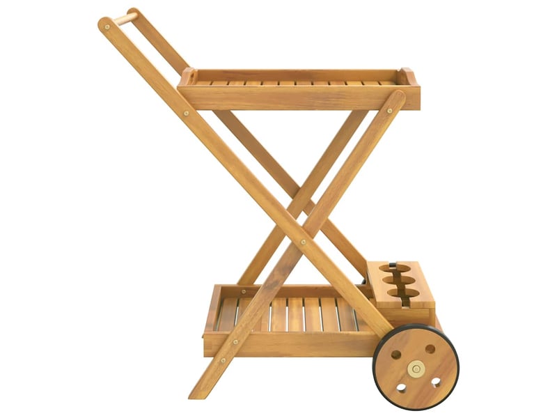  Desserte de cuisine, chariot à thé 54x87x90 cm bois massif d'acacia  - Conforama E