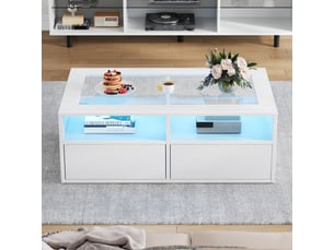 Table basse rectangulaire coloris blanc <strong>MERAX</strong> <strong>table basse blanc</strong> - 50 cmx100 cm