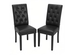 Chaise d’appoint confortable, dossier haut – chaise polyvalente (salle à manger, bureau, conférence, détente) – lot de 2