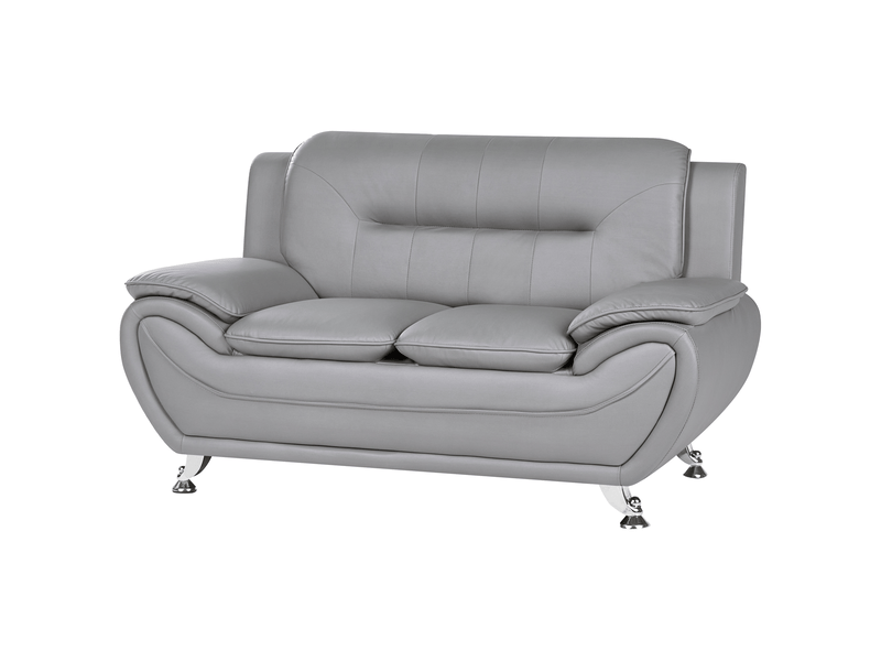 Canapé 2 places leira cuir pu gris  - Conforama D