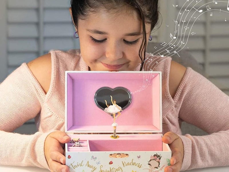  Boîte à musique avec ballerine - mécanisme à remonter, miroir et rangement bijoux GTK142 - Conforama B