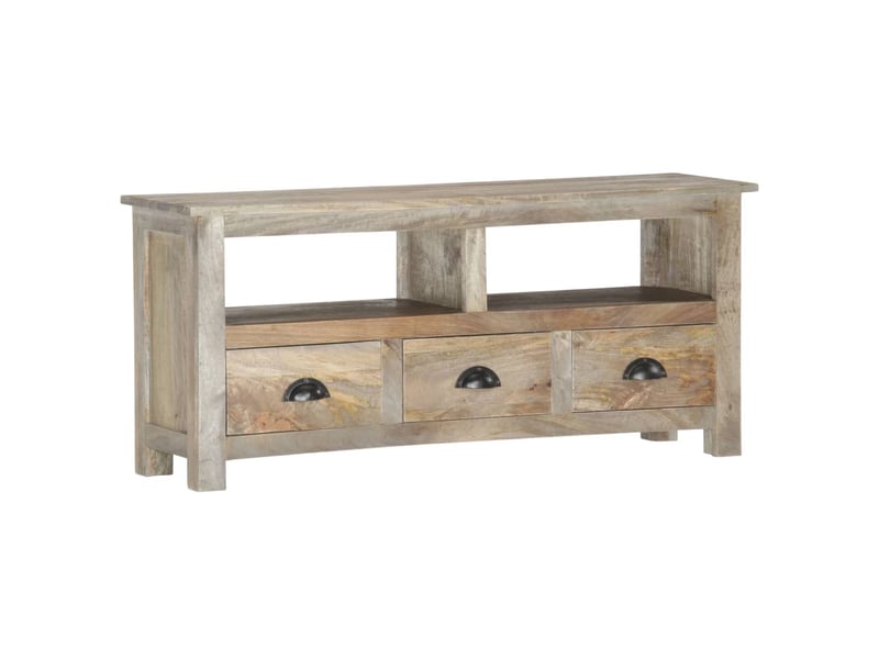 Meuble tv - banc tv - meuble de rangement - 110x30x50 cm bois massif de manguier fr9423 - Conforama B