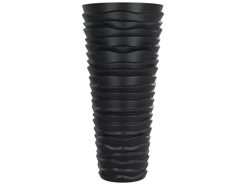  Jardinière - bac à fleurs et intérieur amovible anthracite aspect rainuré  - Conforama D