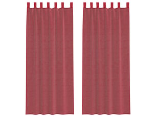 Lot de 2 rideaux en voile, voilages avec passe-tringles rouge bordeaux cf44489