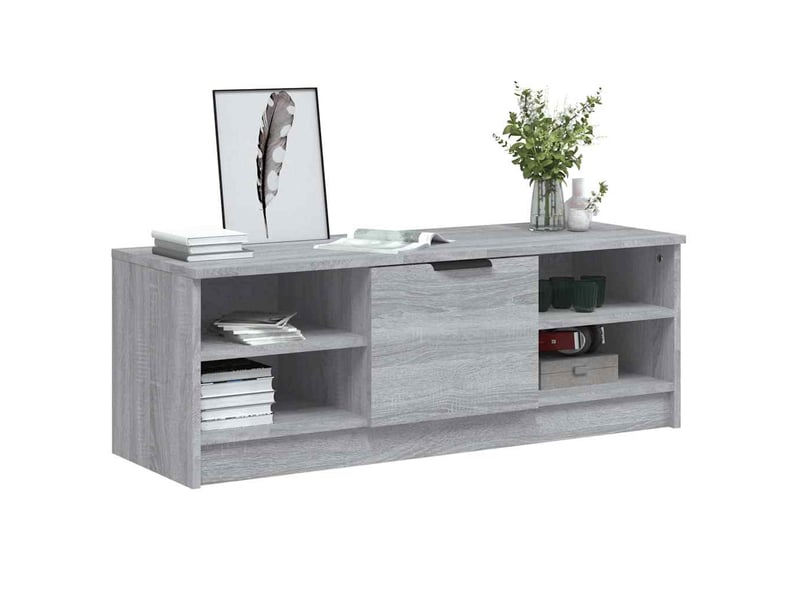  Meuble tv - banc tv - meuble de rangement sonoma gris 102x35,5x36,5 cm bois d'ingénierie  - Conforama D