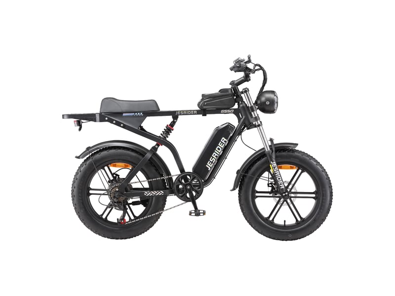  Vélo électrique tout suspendu fat bike jesrider g550, 20 x 4.0, 48v, noir  - Conforama A