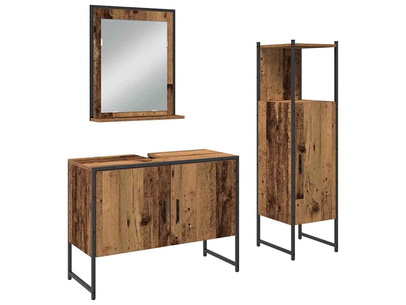 Ensemble de mobilier de salle de bain 3 pc marron cf64399 - Conforama A