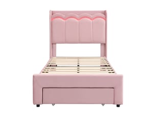 Lit avec rangement 90x200 cm DreamMespace coloris rose