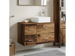 Ensemble de mobilier de salle de bain 2 pcs bois ancien shl5899